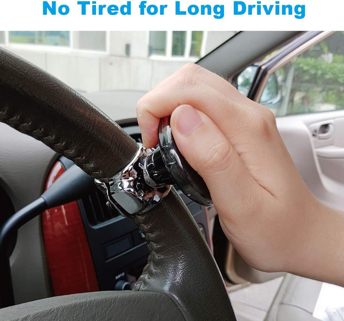 Hypersonic Black Steering Wheel Spinner Knob Car Power Handle BigaMart