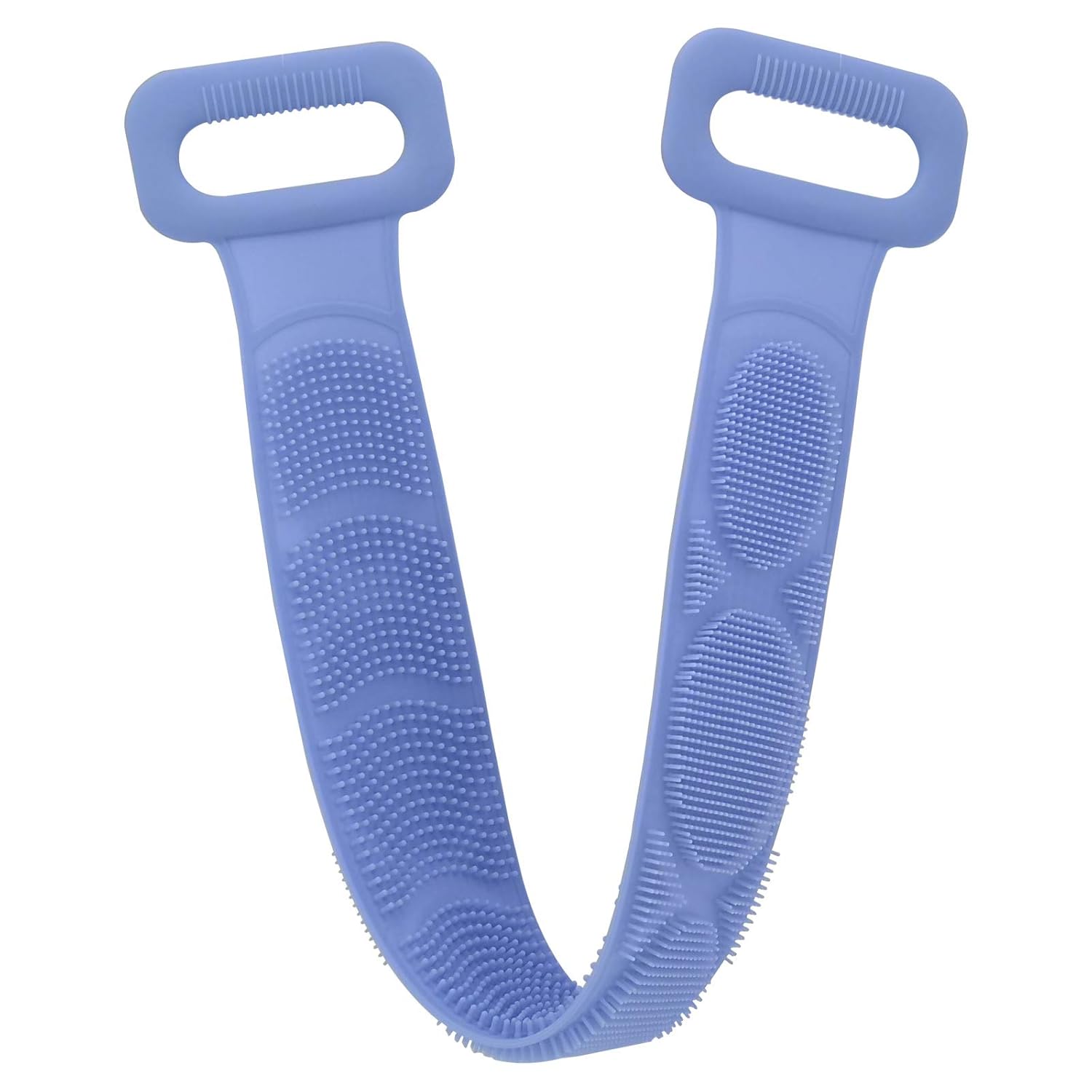 Back Scrubber for Shower, Silicone Body Scrubber, Double-sided Different Texture with Handle, Clean Skin and Exfoliate, Easy to Clean and Dry, Soft and Hygienic, 28.5 Inches (blue) : Beauty