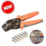 IWISS Dupont Professional Pin Compression Ratcheting Modular Insulated Terminal Crimper Pin Crimping Tool 2.54mm 3.96mm 28-18AWG 0.5-1.0mm2 with Wire-electrode Cutting Die--Orange Handle ONLY!!!