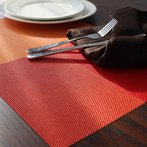 Top Finel Placemats,Plastic Table Mats Set of 8,Heat Resistant Washable