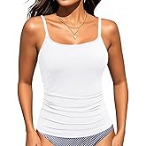 Talisea Women's Tankini Top Only Tummy Control Bathing Suits Top U Neck Swimwear Tops No Bottom