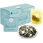 RIANTEA Organic Jasmine Green Tea Bags 100% Natural Whole Leaf Low Caffeine Cold Brew Tea Bag Non-GMO Premium Green Tea Chinese Tea Bags for Gifts Office Reception (36 Counts)
