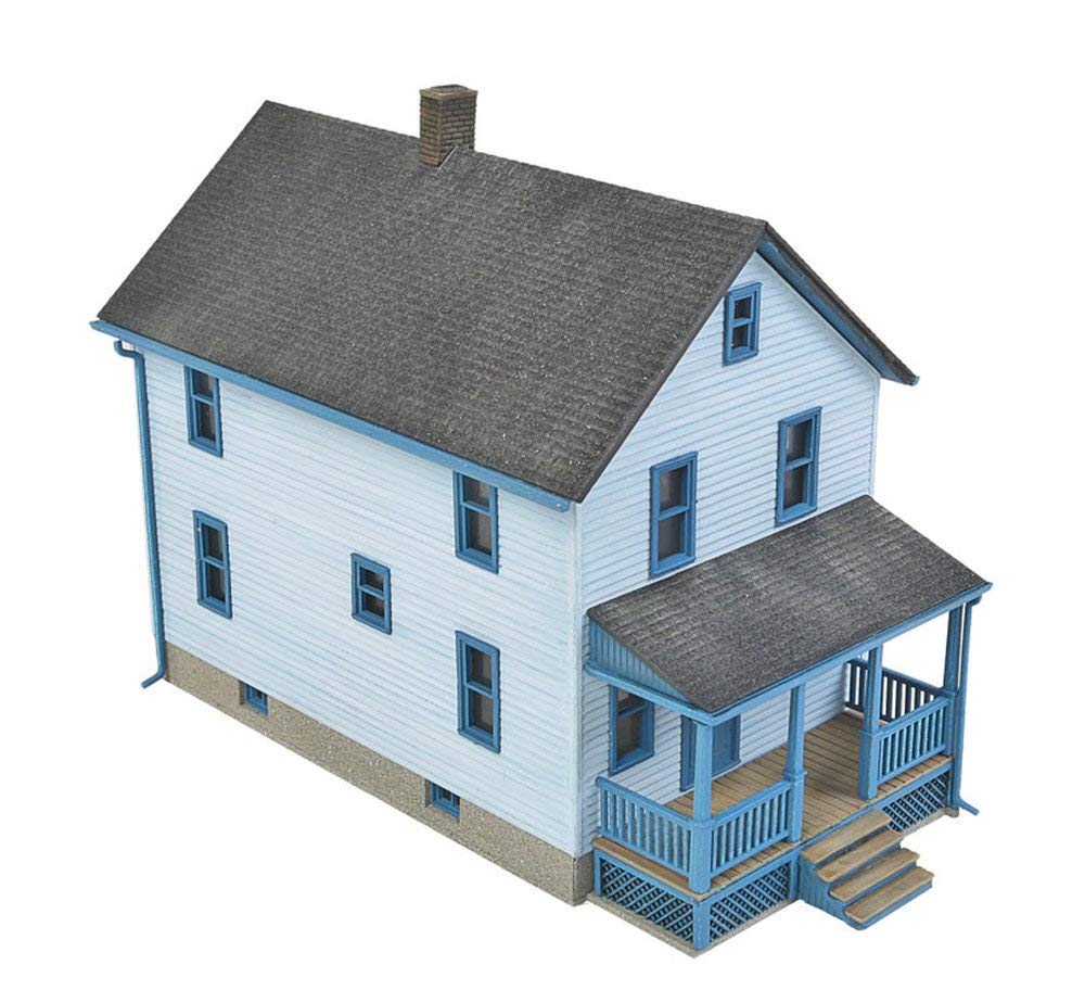 Cornerstone Walthers 933-3786 HO Scale Model Story Frame House Kit, 1/16" 12.7 X 6.3 X 10.3cm 1:87, Black, 574 Liter