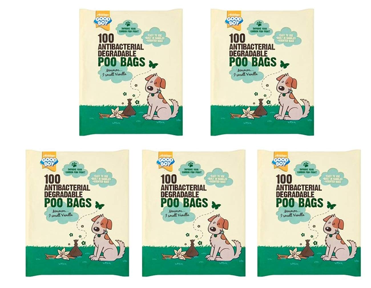 GOODBOY DOG ANTIBACTERIAL DEGRADABLE POO MESS WASTE PICK UP BAGS 500 PACK