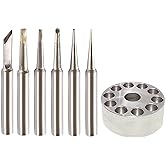 ShineNow ST Soldering Tips for Weller WLC100 SP40 SP40N WP25 WP30 WP35 6pcs Combo with a Metal Tip Holder
