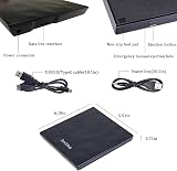 Antika External CD DVD Drive USB 3.0 Type-C Portable Reader Burner Mac/PC view 7