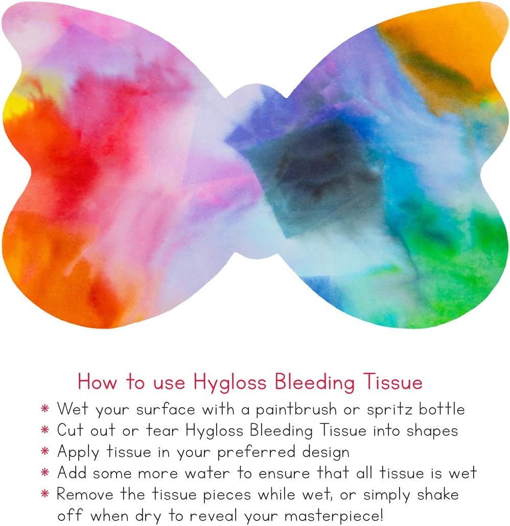 Hygloss Products Bleeding Tissue Assortment- Multi-Color Assortment 12 x 18 Inch, 50 Sheets
