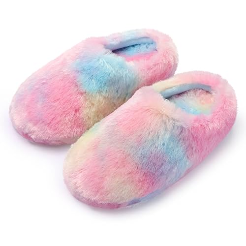 Girls Plush Faux Fur Slip on House Slippers Clog with Memory Foam Bedroom  Slippers Outdoor Indoor Faux Fur Lined in Kuwait Whizz Slippers