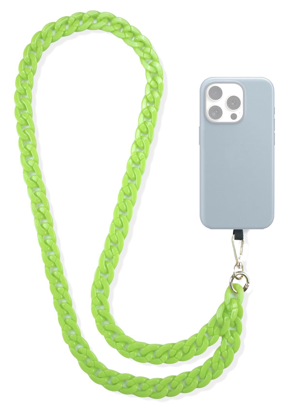 ONIRIX Original Neck Strap for Mobile Phone Jewellery Chain 120 cm Wrist Strap Carabiner Gold, Laser Green, 120 cm