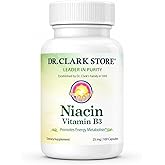 Dr Clark Store Niacin Supplement (Vitamin B3), 25mg, 100 Gelatin Capsules | Supports Energy Metabolism, Nervous System, Digestive &amp; Cardiovascular Health, Clean Formula Free From Common Fillers