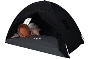 Bed Tent for Kids Twin Size Bed Canopy Bed Tents Dream Tent on Bed Privacy Space Blackout Sleeping Tents Indoor Breathable Po