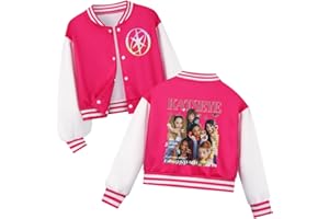 Chitoldeder K-POP KATSEYE Girls Baseball Hoodie Kids Long Sleeve Button up Jacket Sweatshirt Music Album Graphic Merch