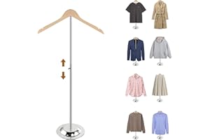 DIGDOZER Adjustable Shirt Display Stand, 20-35 Inch Height Tshirt Display Stand for Vendors, Wooden T Shirt Mannequin Display Shirts, Jacket, Coat at Clothing Vendor Events, Trade Fair, Trade Show(Oak Color)