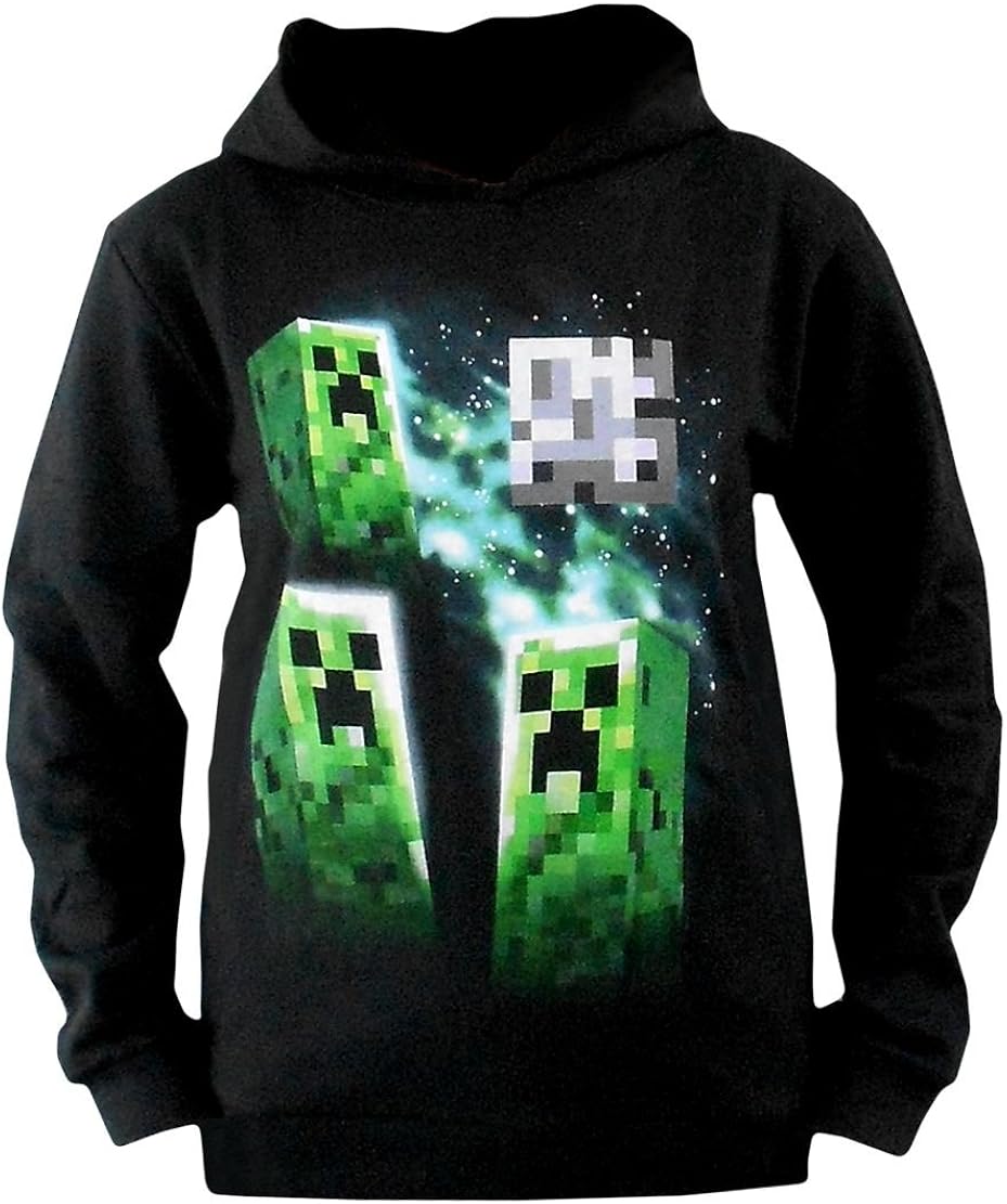 Boys Minecraft Hoodie Mine Craft Hoody Official THREE CREEPER