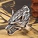 Mokiss 316L Stainless Steel Mens Fierce Black Wolf Skull Head Ring Size 7-13 Punk Jewelry