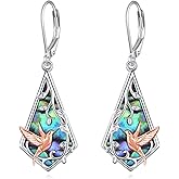 Bee/Cow/Dragonfly/Hummingbird/Cat/Tiger/Highland Cow Earrings Sterling Silver Sunflower/Moonstone Drop Earrings Animal Earrings Mother Day Jewelry Gifts for Women