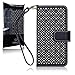 iPhone 6S Case, Terrapin [Black] [Etched Floral Pattern] Textured PU Leather Wallet Case with Card Slots ID Window Cash Compartment and Detachable Wrist Strap Case for iPhone 6 / 6S - Black
