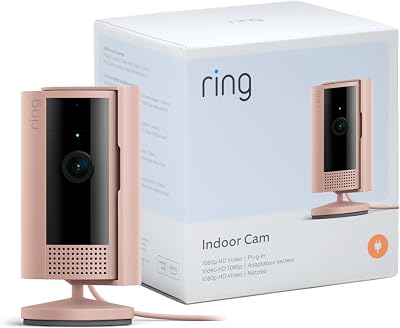 Caméra intérieure (Indoor Camera 2e gén.) | Caméra de surveillance wifi sur secteur pour animaux, vidéo HD 1080p, audio bidirectionnel, cache de confidentialité | Essai Ring Home gratuit 30 j.