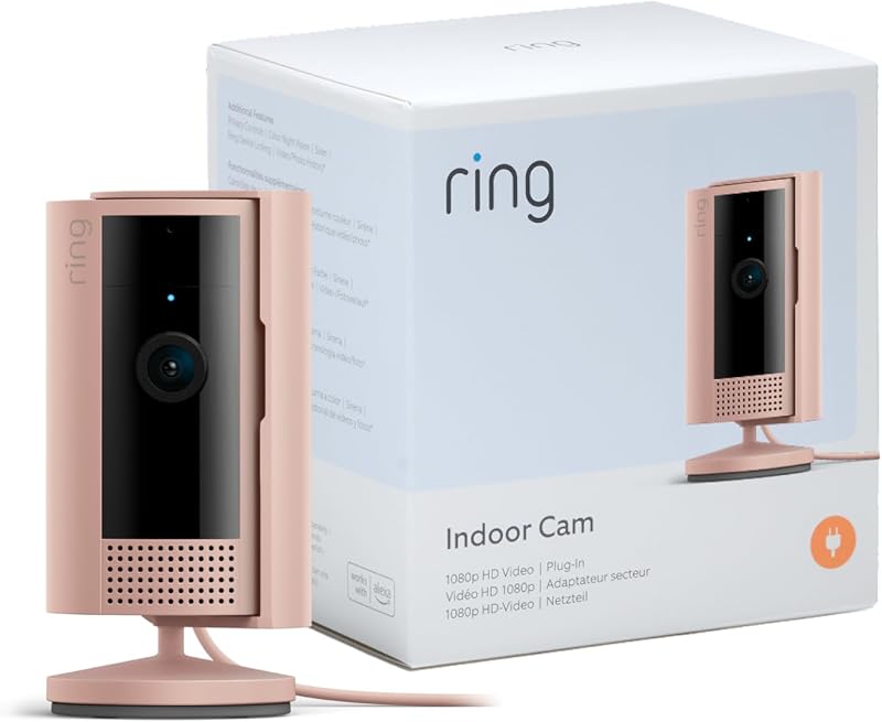 videocamera interna (Indoor Camera 2ª gen.) | Telecamera di sorveglianza per animali domestici | Audio bidirezionale, copertura per la privacy, fai-da-te | Ring Home: 30 gg. prova gratuita