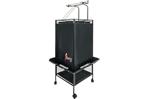 Easily Bird Cage Cover for Large Bird Cage with Play Top, Good Night Birdcage Covers, Black, 61"