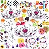 FUN LITTLE TOYS 100PCs Princess Party Favors Assortment Jewelries Toy Box for Easter Egg Stuffers, Easter Basket Stuffers, Easter Egg Fillers