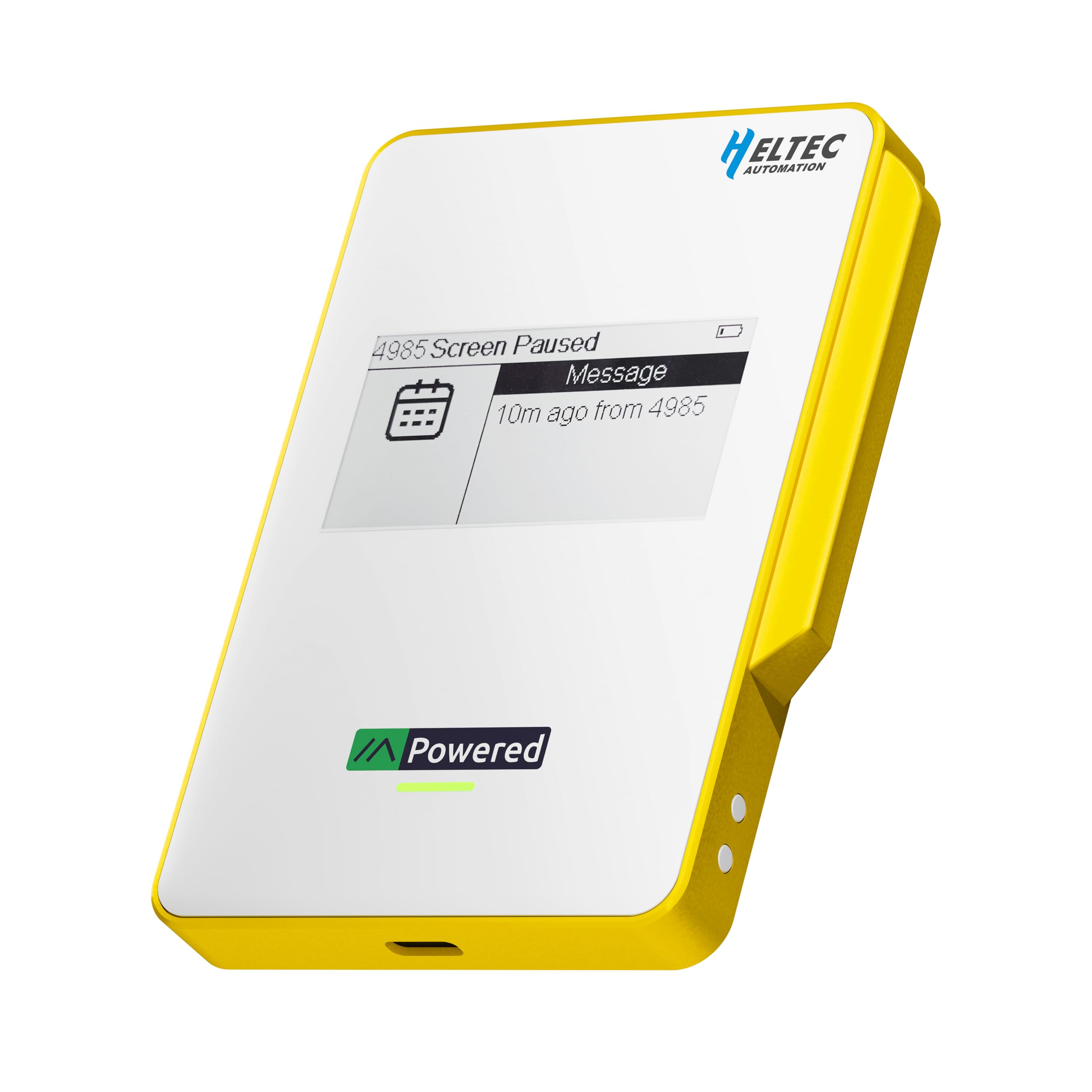 Heltec Meshtastic & LoRa Compatible Magnetic Power Bank with nRF52840 and SX1262 Chips E-Ink Display, Wireless Charging 10000mAh for Outdoor Emergency - MeshPocket Qi2 (Yellow)
