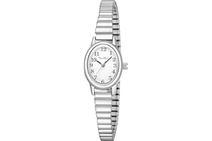 Diaofendi Petite Women's Easy Reader Watch, Analog Women Watch with Stainless Steel Expansion Band, Water Resistant