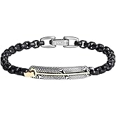 GTMJ Stainless Steel Meteorite/Lapis Lazuli/Tiger's Eye/Onyx Bracelet for Men