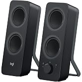Logitech Z207 2.0 Stereo Computer Speakers with Bluetooth | 10 Watts peak power, active drivers with passive radiators, 3.5 mm input and headphone jack, ideal for PC setups