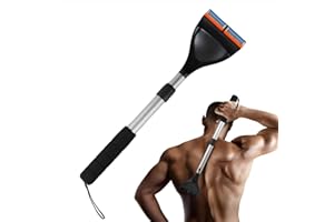 ETbyto Back Shaver for Men - Retractable Long Handle Back Hair and Body Shavers,Replaceable Multi-layer Double Blades（6PCS）, Ergonomic DIY Wet or Dry Shaving Solution