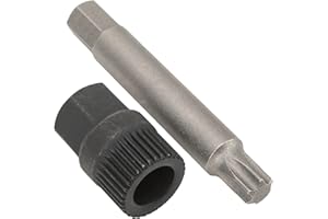HEADERBS Alternator Decoupler Pulley Tool, Alternator Pulley Wrench 33 Teeth Spline Socket T50 Drill Bit Puller Remover Tool
