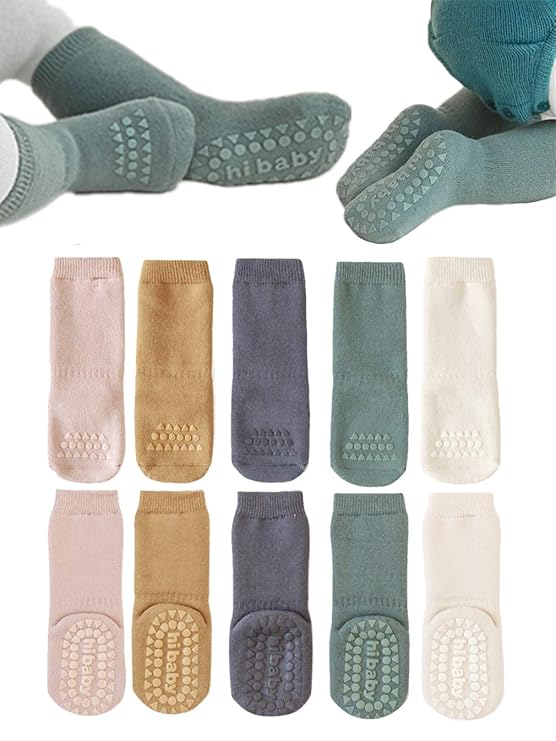 Buy Baby Non Slip Grip Socks Toddler Knee High Anti Skid Crew Slipper