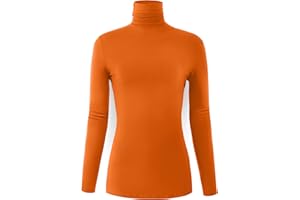 AUHEGN Women's Long Sleeve Lightweight Turtleneck Top Pullover Casual Active Layer Tops Shirts