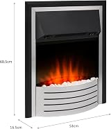 Dimplex Glen Fulford Inset Electric Fire Black Stainless Steel Optiflame 2KW view 5
