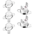 uxcell KSD301 Thermostat 180°C/356°F 10A Normally Closed N.C Adjust Snap Disc Temperature Switch for Microwaves,Oven,Coffee Maker 5pcs,Ceramic Material