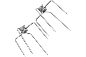 CATIEBYE Rotisserie Meat Forks Stainless Steel 2Pcs BBQ Supplies for Outdoor Barbecue Grill Cooking