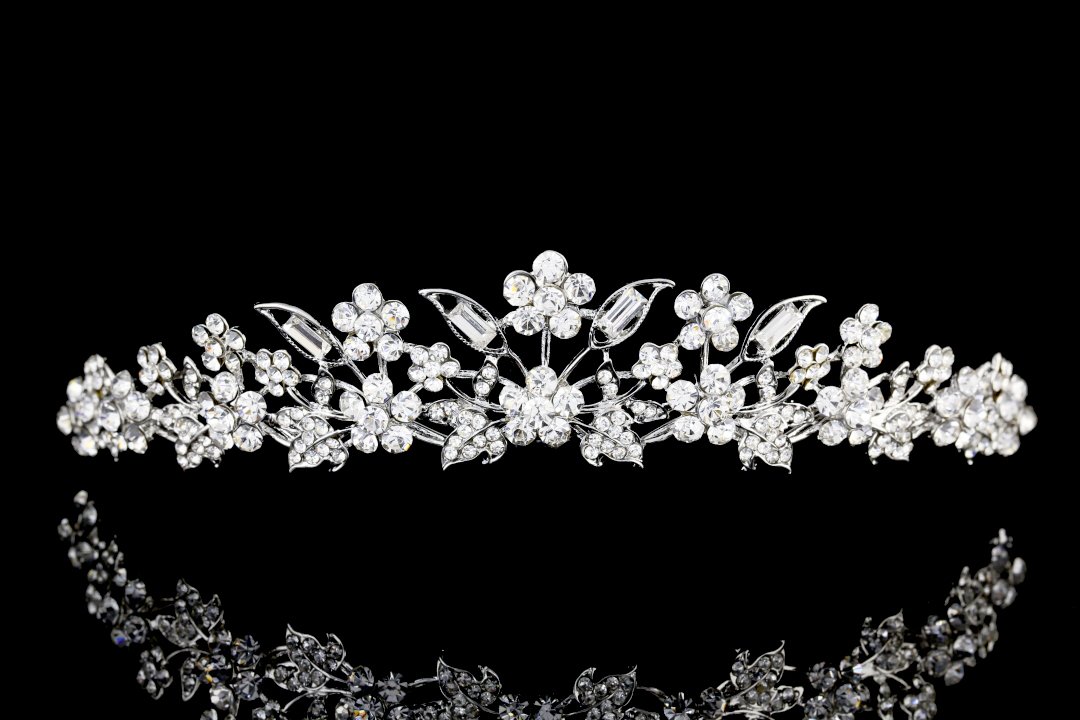 Bridal Wedding Princess Rhinestones Crystal Flower Tiara