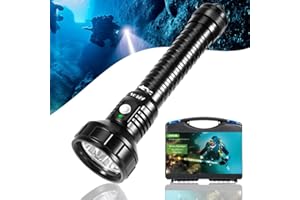 APLOS AP200 Scuba Diving Flashlight, 20000 Lumen Dive Light, Waterproof Underwater Dive Torch with Rechargeable 5000mAh Battery & Charger