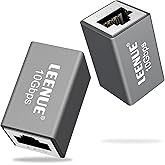 LEENUE Ethernet Coupler Female to Female, 10Gbps/600MHz, Gold-pated RJ45 Coupler, Shielded Ethernet Connector for Cat7/ Cat6/