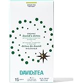 DAVIDsTEA Organic David’s Detox Tea – Lemony Rooibos & Green Tea Blend with Ginger, Dandelion & Spirulina – 15 Count – Refreshing Herbal Tea Iced or Hot