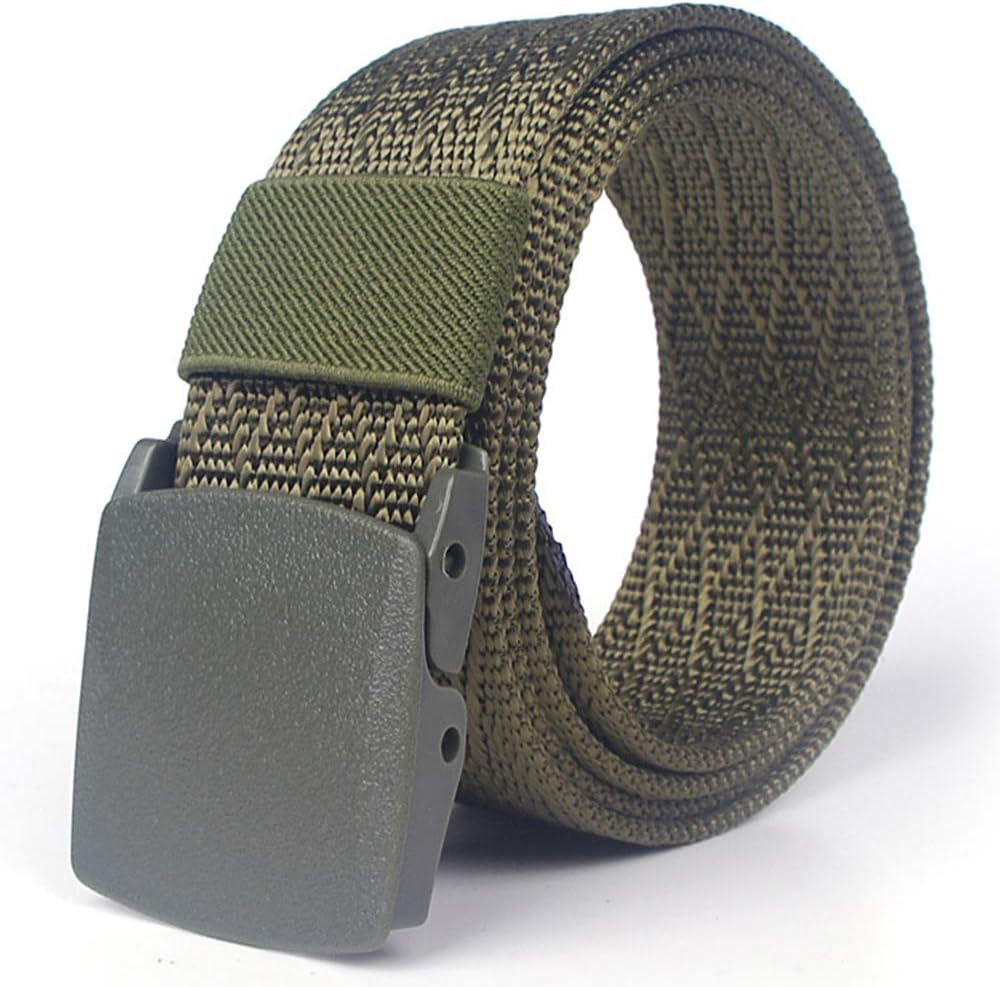 Men's Tactical Belt Breathable No metal Plastic buckle canvas outdoor belts casual jeans belt