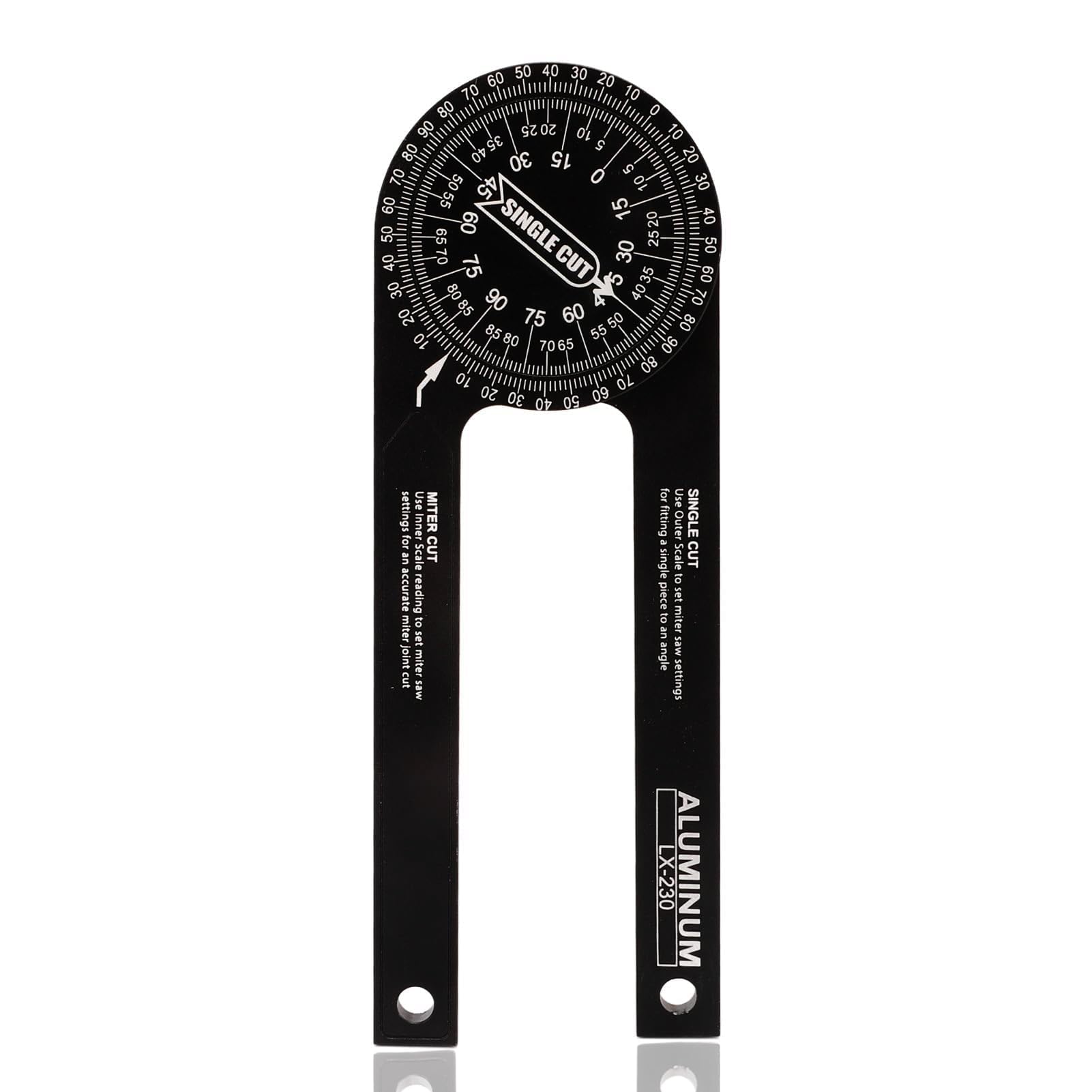 ieron 7 Inch Miter Saw Protractor Angle Finder Tool, 360°Angle Aluminum Metal Professional Mitre Protractor, Miter Gauge for Inside Outside Corner, Skirting Woodworking, Building