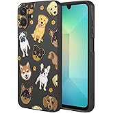 HTXWXJC Phone Case for Galaxy A07 Case, Samsung A07 Case Shockproof Flexible Bumper TPU Soft Case Dog Pattern Phone Cover for Samsung Galaxy A07 Black Dog