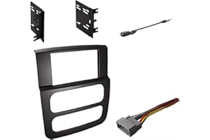 Double Din Radio Dash Kit with Antenna Adapter & Harness for 2002 2003 2004 2005 Dodge RAM 1500