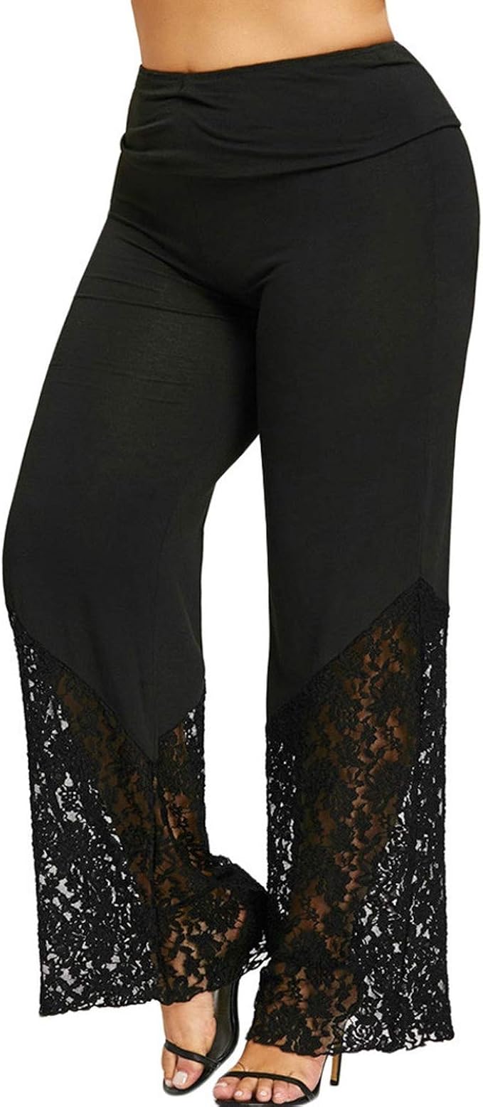 lace flare trousers