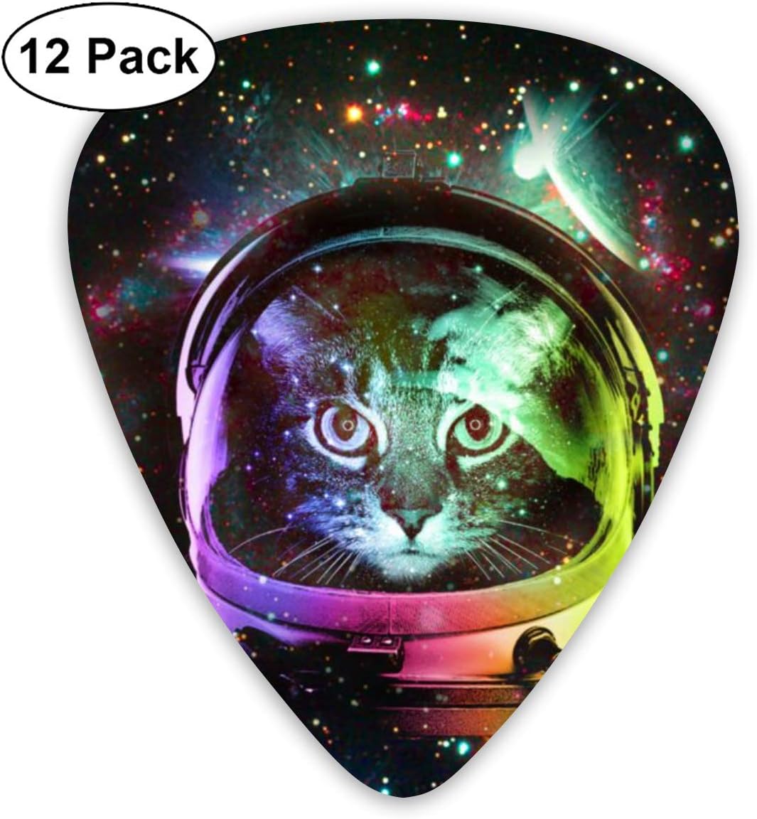 MEILVWEN Astronaut Cat Guitar Picks Gift Set(16 Pack Includes Thin Medium Heavy) for Electric Classic Bass and Acoustic Guitars