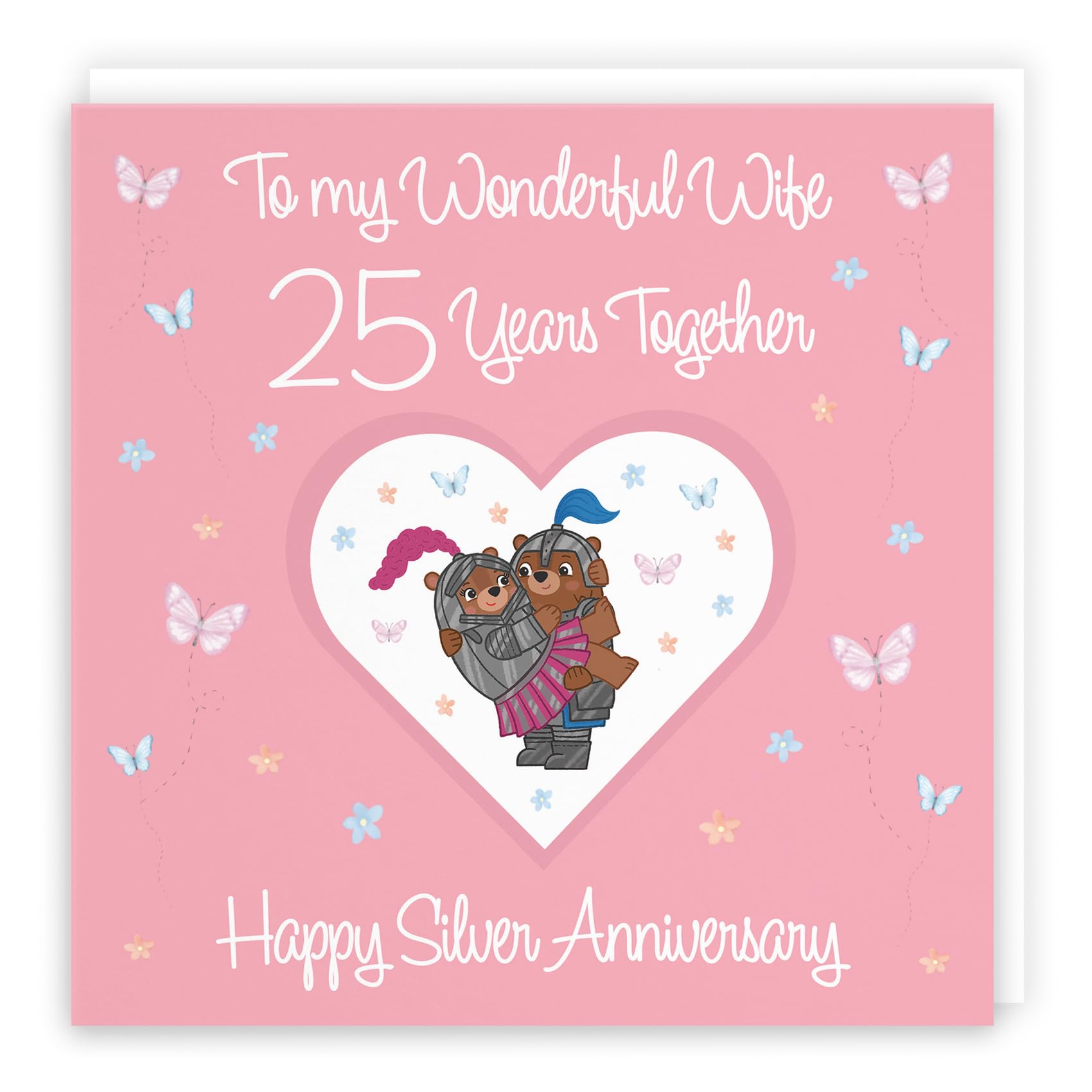 Hunts England - Wife 25th Anniversary Card - 25 Years - Silver Anniversary - Romantic Meadows - Fun Card - 25th Anniversary Card For Wife — image 1