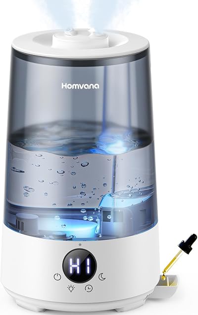 Homvana Humidifier 3.6L Cool Mist 34H Runtime 16dB Night Light Grey