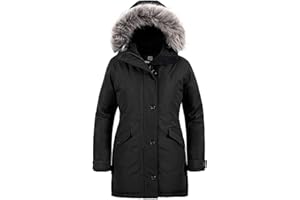 Wantdo Women's Winter Jacket Long Puffer Winter Coat for Women Hooded Parka