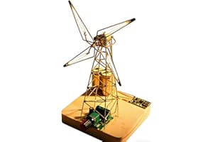 ConsoleXpress DIY Windmill Desk Lamp, Rotating Creative DIY Assembly Tabletop Windmill Night Light with Pre-Shaped Copper Wir